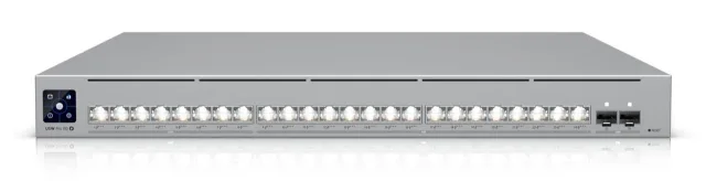 Switch|UBIQUITI|Pro XG 24 PoE|Switch type Managed|Switch layer L2/L3|Rack mounting Yes|Stackable Yes|Form factor 1U|24xRJ-45 ports|RJ-45 Ports Type 10G Ethernet (100/1000/10000)|8x2.5G Ethernet (copper) ports quantity|16x10G Ethernet (copper) ports quantity|2xSFP28 ports quantity|10G support Yes|Power over Ethernet (PoE) Yes|24xPower over Ethernet 4PPoE (PoE++) ports quantity|Total Power over Ethernet (PoE) budget 720 W|USW-PRO-XG-24-POE