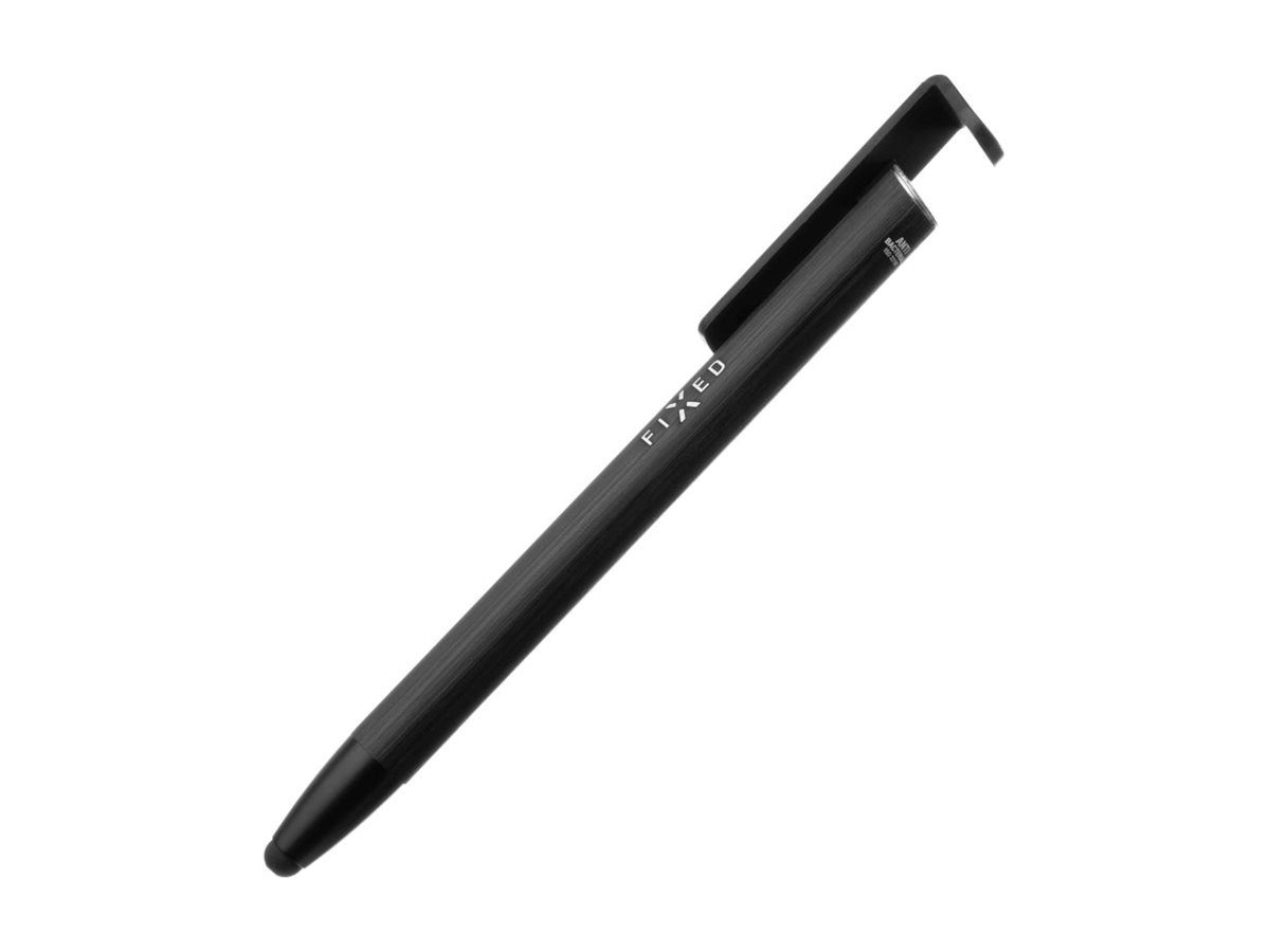 Pen With Stylus and Stand, 3 in 1, Pencil, Stylus for capacitive displays; Stand for phones and tablets, Black