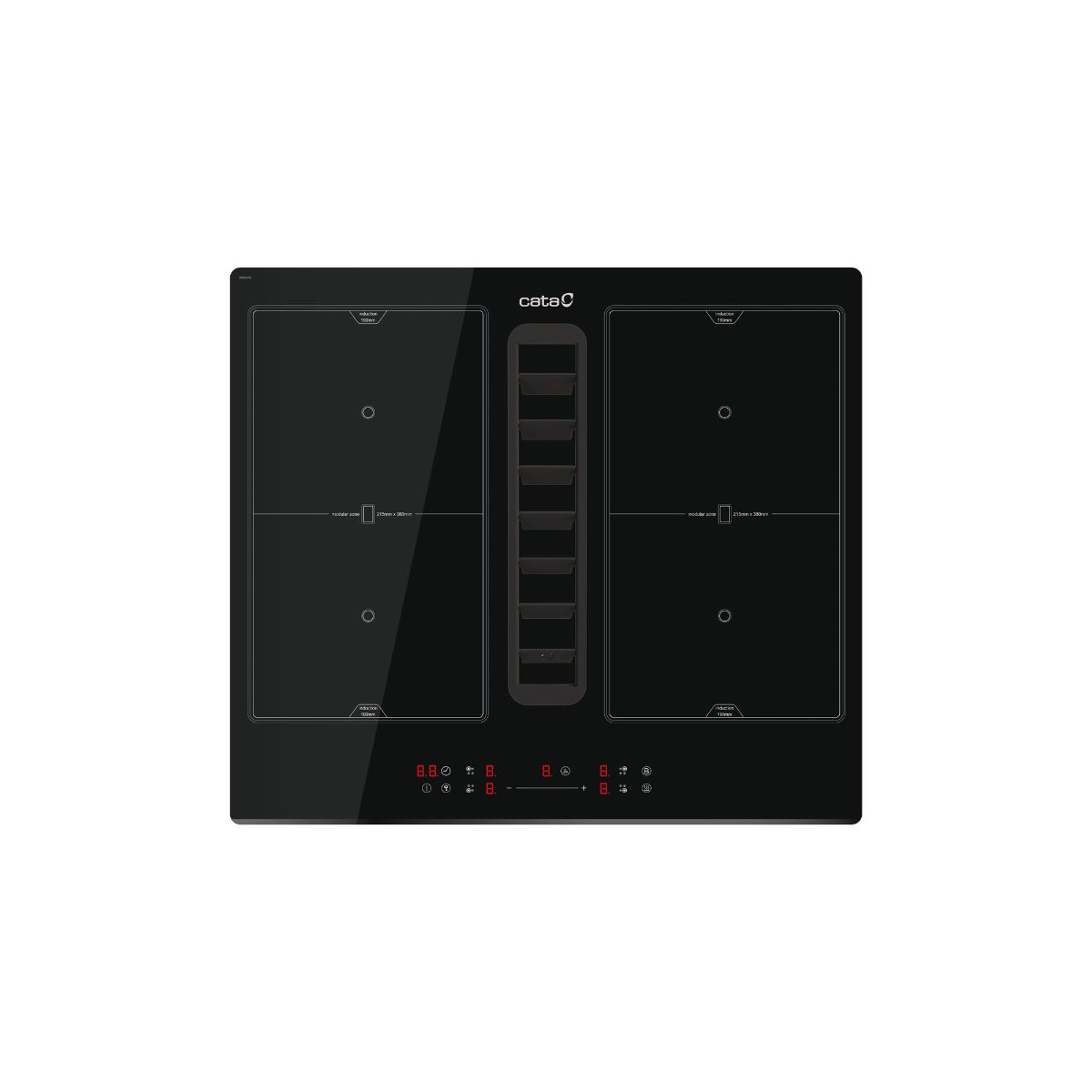 CATA Venting Hob, IAS 6024, Induction, Number of burners/cooking zones 4, Slider, Black, CATA, Hob with Hood, 59 cm
