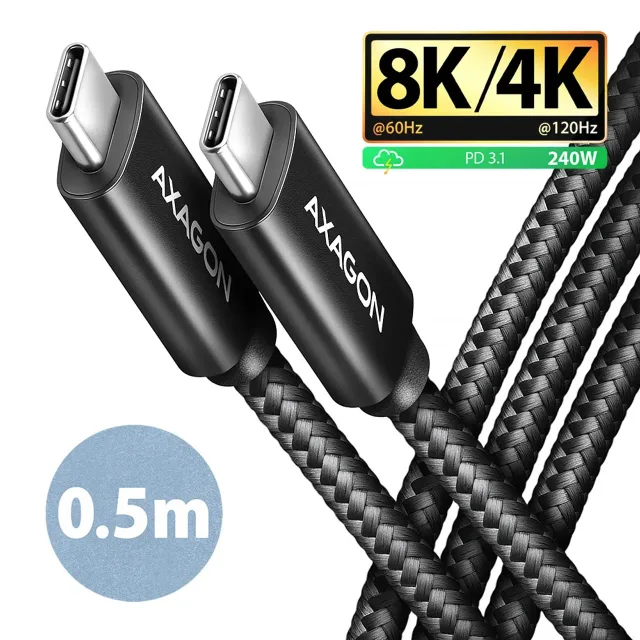 AXAGON | NewGEN+ USB-C to USB-C 4 Gen 3×2/240 W cable, 0.5 m | BUCM4X-CM05AB