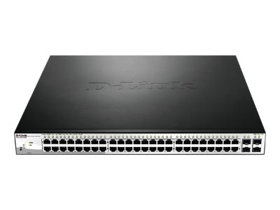 Switch, DGS-1210-52MP, Web Management, Rack mountable, Gigabit Ethernet (copper) ports quantity 48, SFP ports quantity 4, Power over Ethernet (PoE) ports quantity 40, PoE/Poe+ ports quantity 8, Power supply type Single, 24 month(s)