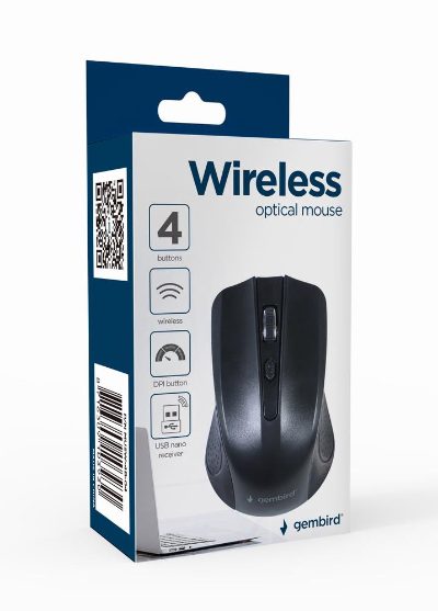 Mouse, MUSW-4B-04, Standard, Wireless, Black