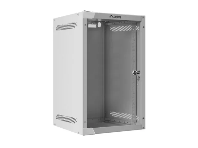 Lanberg Rack cabinet 10" wall-mount 9U/280x310 (flat pack) with glass door | WF10-2309-10S | Gray