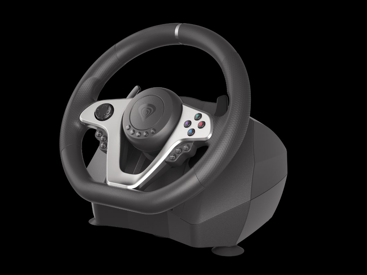 Driving Wheel, Seaborg 400, Silver/Black, Game racing wheel