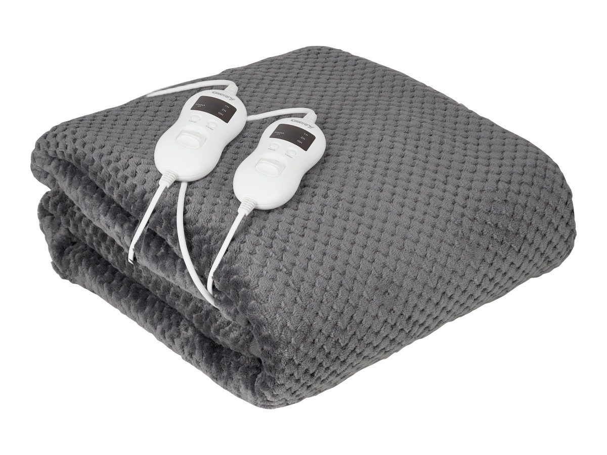 Electric Heated Blanket, CR 7417, Number of heating levels 8, Number of persons 2, Washable, Remote control, Coral fleece/Polyester, 60 W, Grey