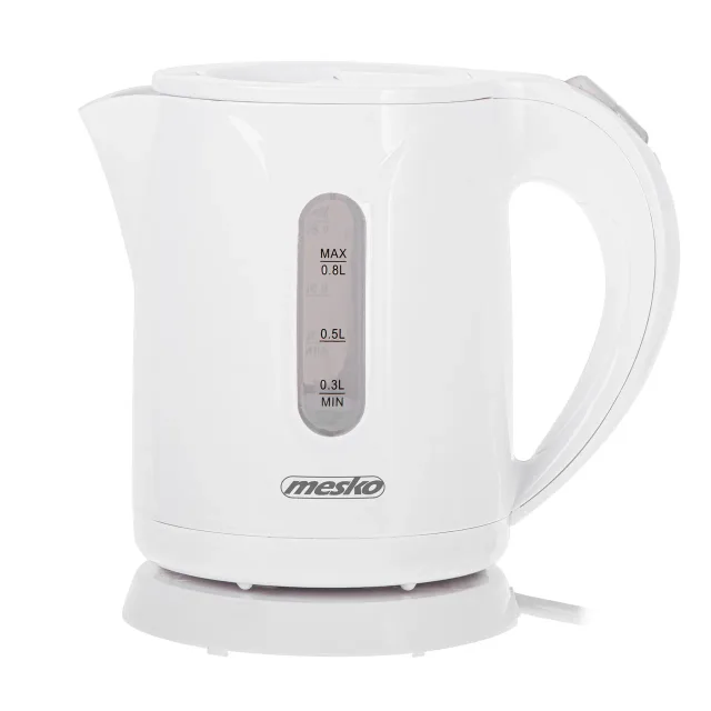Mesko | Kettle | MS 1376 | Electric | 850 W | 0.8 L | Plastic | 360° rotational base | White