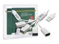 USB 2.0 Cable Hub, 4-Port 4x USB A/F, 1x USB A male, DC2.5mm (PSU not incl.), DA-70216