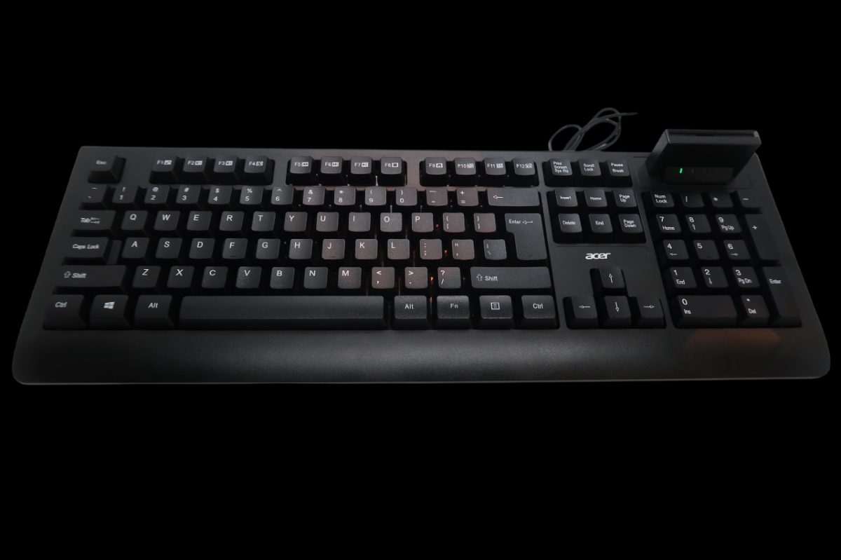 Acer AKW320, Keyboard, Wired, US, Smart Card Reader, Black, Retil pack