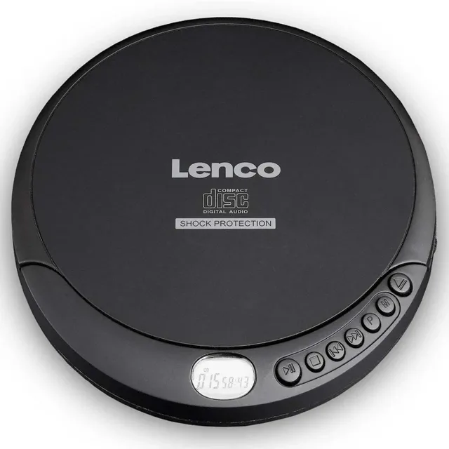 Lenco MP3 pārnēsājams CD atskaņotājs ar triecienizturīgu aizsardzību, melns