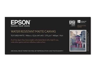 Epson WaterResistant Matte Canvas Roll, 44" x 12,2 m, 375g/m2