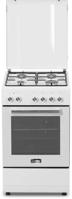 Simfer | Cooker | 5405SERBB | Hob type Gas | Oven type Electric | White | Width 50 cm | Electronic ignition | Depth 60 cm | 43 L