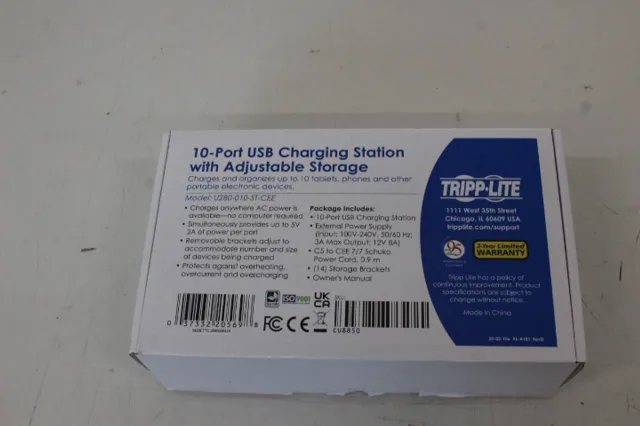 SALE OUT. | Tripp Lite | 10 Port USB Charging Station with Adjustable Storage | U280-010-ST-CEE | UNPACKED, SCRATCHED