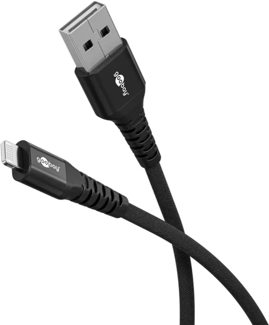 Goobay | Lightning USB-A Supersoft Textile Cable with Metal Plugs | 74504