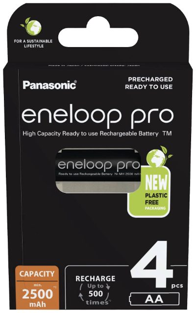Rechargeable Batteries, ENELOOP Pro BK-3HCDE/4BE, AA, 2500 mAh, 4 pc(s)