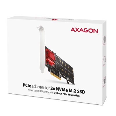 AXAGON PCIe 2x NVMe M.2 Controller, PCEM2-ND