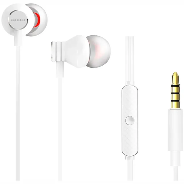 AIWA In-Ear stereo austiņas ar mikrofonu, baltas