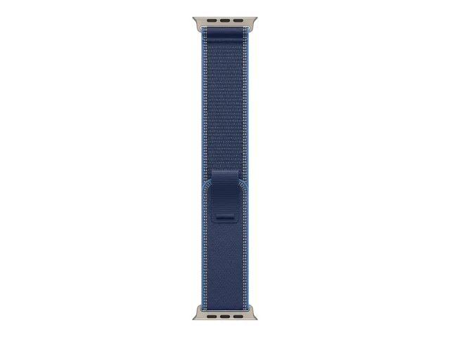 Apple | 49mm Blue/Bright Blue Trail Loop - S/M - Natural Titanium Finish