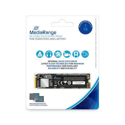 SSD, MEDIARANGE, S3100, 1TB, M.2, TLC, Write speed 1800 MBytes/sec, Read speed 2200 MBytes/sec, TBW 400 TB, MTBF 150000 hours, MR1033