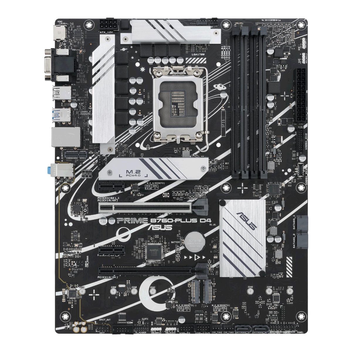 PRIME B760-PLUS D4, Processor family Intel, Processor socket LGA1700, DDR4, Supported hard disk drive interfaces M.2, SATA, Number of SATA connectors 4