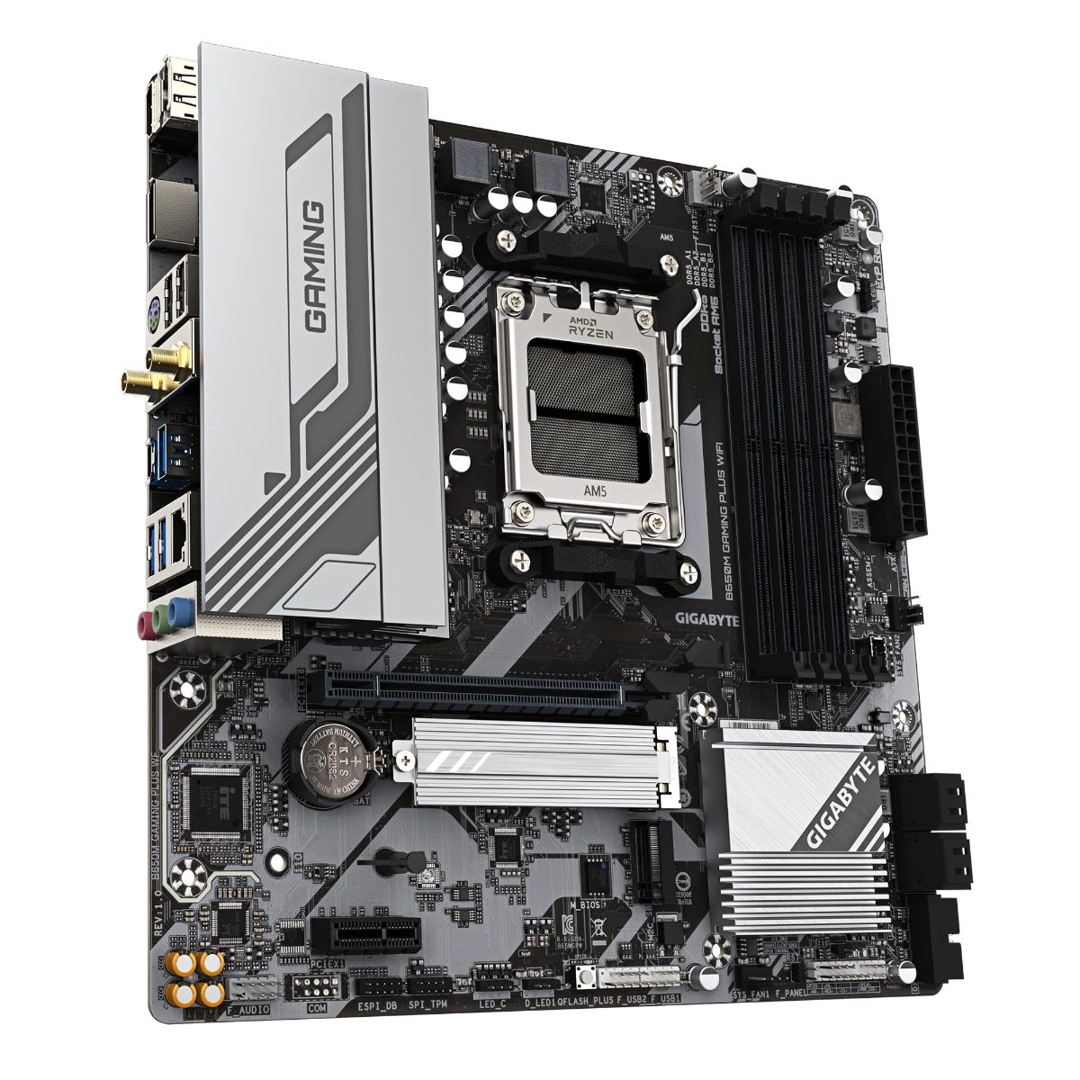 Gigabyte B650M GAMING PLUS WF, Processor family AMD, Processor socket AM5, DDR5, Supported hard disk drive interfaces M.2, SATA, Number of SATA connectors 4