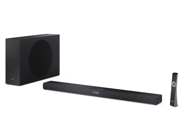 Sharp 2.1ch Ultra-slim Dolby Atmos/DTS Virtual: X Soundbar with Wireless Subwoofer | HT-SBW320 | 360 W | Bluetooth | Wireless connection | Black