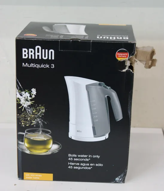 SALE OUT. Braun Kettle | WK 300 | Standard | 2200 W | 1.7 L | Plastic | 360° rotational base | White | DAMAGED PACKAGING