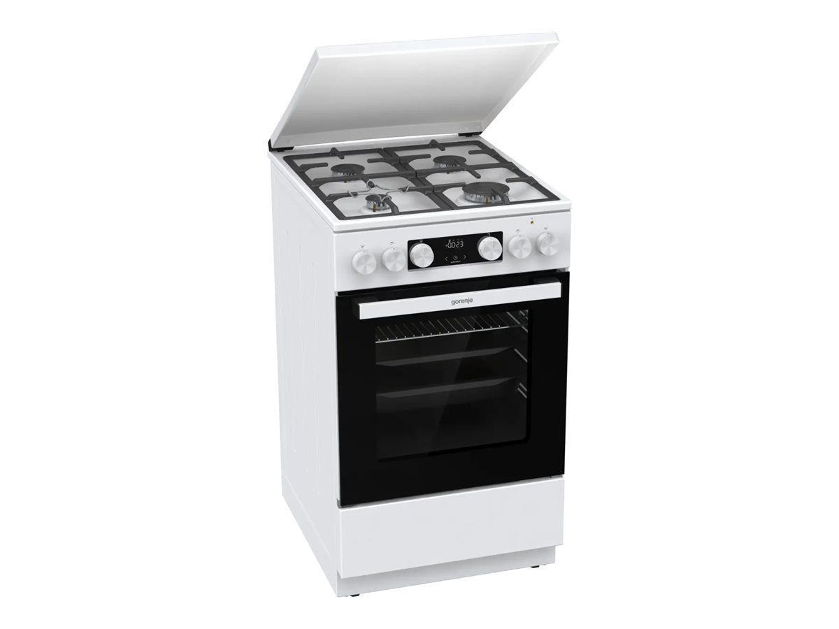 Gorenje GK5C42WF-B, Cooker, Hob type Gas, Oven type Electric, White, Width 50 cm, Grilling, Depth 59.4 cm, 70 L