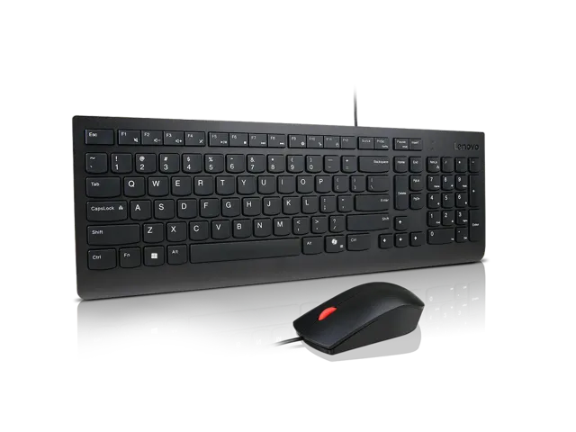 Lenovo Essential Wired Combo Keyboard and Mouse | Keyboard and Mouse Set | Wired | Mouse included | Nordic | Black