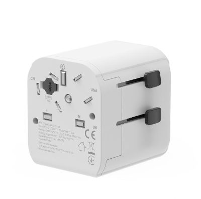 Gembird EU to Universal travel power adapter, 12W, TPA-EU2A12-01-W, 5 V