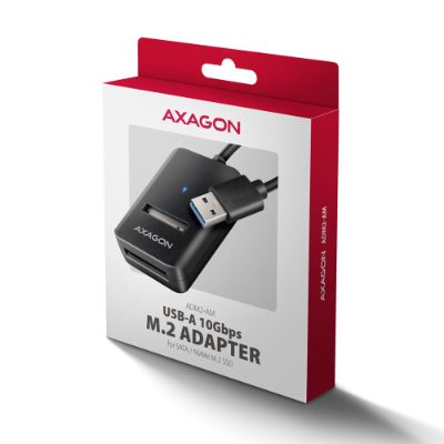 AXAGON USB-A 10Gbps - M.2 NVMe and SATA SSD Adapter, ADM2-AM