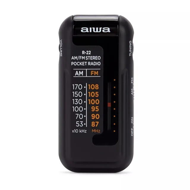 AIWA kabatas radio ar austiņām, melns