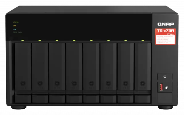 QNAP | 8-Bay QTS and QuTS hero NAS | TS-873A-8G | Up to 8 HDD/SSD Hot-Swap | AMD Ryzen | Ryzen V1500B Quad-Core | Processor frequency 2.2 GHz | 8 GB | DDR4