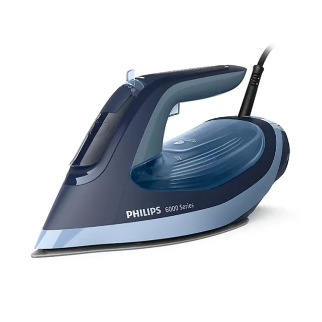 PHILIPS 6000 sērijas Tvaika gludeklis, gaiši zila/pelēka
