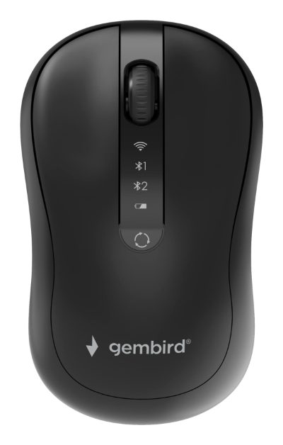 Gembird Dual-mode mouse, MUSW2-4B-01, Wireless, 2.4G, Bluetooth, Black