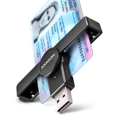 AXAGON Foldable pocket USB-A contact Smart/ID card reader, CRE-SMPA