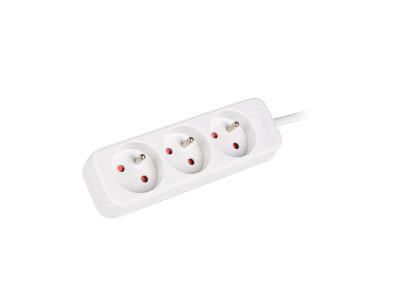 Lanberg Cable Power Strip, 3X French Outlets Quality-Grade Copper, 1.5 m, PS0-03E-0150-W