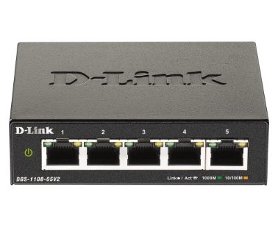 Smart Managed Switch, DGS-1100-05V2/E, Managed L2, Rackmountable, Gigabit Ethernet (copper) ports quantity 5