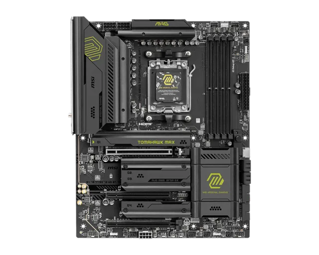 MSI MAG B850 TOMAHAWK MAX WIFI | Processor family AMD | Processor socket AM5 | DDR5 | Supported hard disk drive interfaces SATA, M.2 | Number of SATA connectors 4
