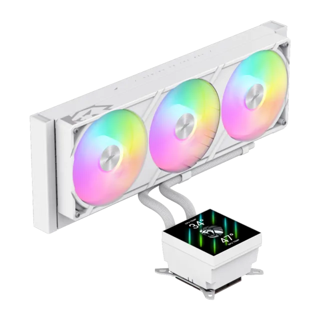 Gamemax CPU Liquid Cooler | GLACIER 360 LCD WH | White
