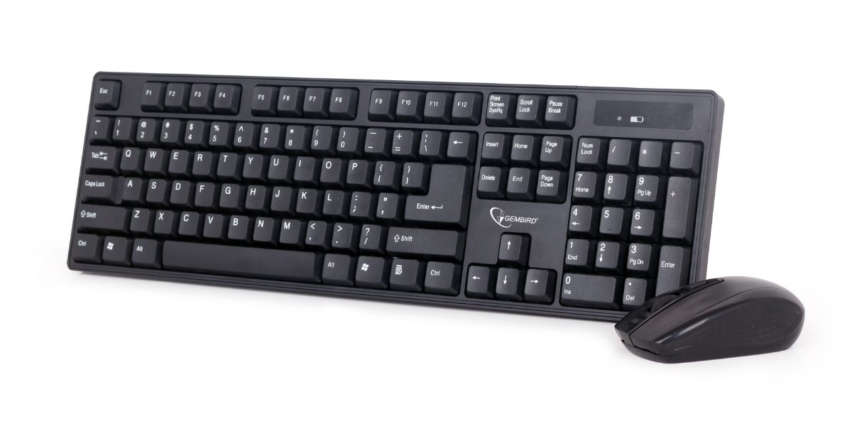 Desktop Set, KBS-W-01_LT, Keyboard and Mouse Set, Wireless, Mouse included, US/LT, Black