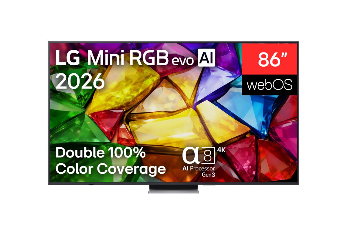 LG 4K evo AI Mini RGB TV, 86MRGB87B3B, 86, Smart TV, webOS, UHD, Black