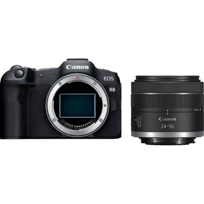 EOS R8 Body + RF 24-50mm F4.5-6.3 IS STM (AIP), Megapixel 24.2 MP, Image stabilizer, ISO sensitivity (max) 102400, Display diagonal 3 ", Wi-Fi, Video recording, Automatic, manual, CMOS