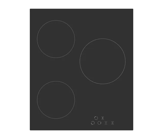 Simfer | Hob | H4.030.DECSP | Vitroceramic | Number of burners/cooking zones 3 | Touch | Black