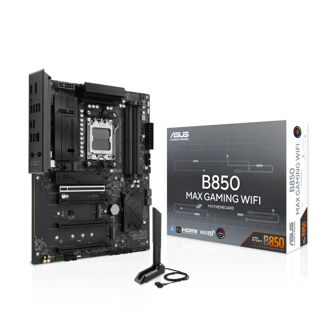 Mainboard|ASUS|AMD B850|Socket AM5|ATX|RAM DDR5-SDRAM|4xSlots|Wi-Fi Yes|Bluetooth Yes|3xNumber of M.2 (M) slots|B850MAXGAMINGWIFI