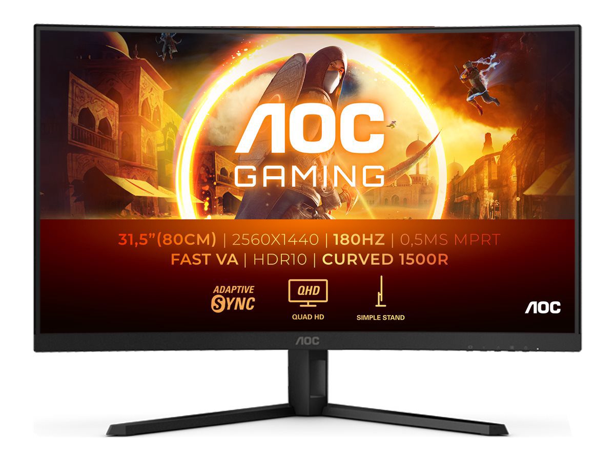 CQ32G4VE, 31.5 ", VA, QHD, 16:9, 180 Hz, 1 ms, 2560 x 1440 pixels, 300 cd/m², HDMI ports quantity 2