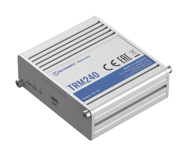 Teltonika | LTE Modem | TRM240 | No Wi-Fi | Mesh Support No | MU-MiMO No | 2G/3G | Antenna type 1xSMA for LTE | 1 x microUSB