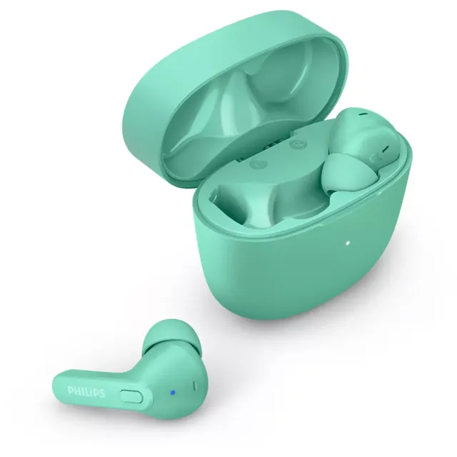 PHILIPS in-ear true bezvadu austiņas ar portatīvo uzlādes ietvaru, zaļas