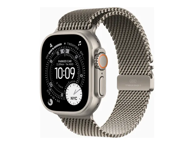 Apple Watch Ultra 3 GPS + Cellular 49mm Natural Titanium Case with Natural Titanium Milanese Loop - Medium | Apple
