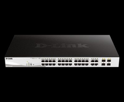 28-Port Gigabit Smart Managed PoE Switch, DGS-1210-28P, Managed L2+, Desktop, Power supply type External