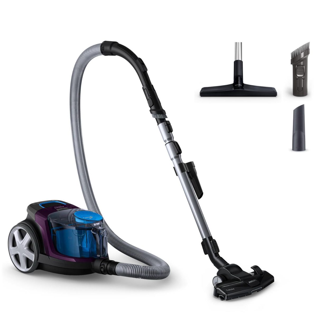 Vacuum cleaner, PowerPro Compact FC9333/09, Bagless, Power 650 W, Dust capacity 1.5 L, Purple